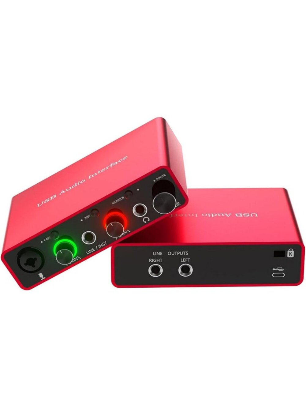 High-Quality USB Audio Interface 24Bit/192kHz with Phantom Power for Musicians